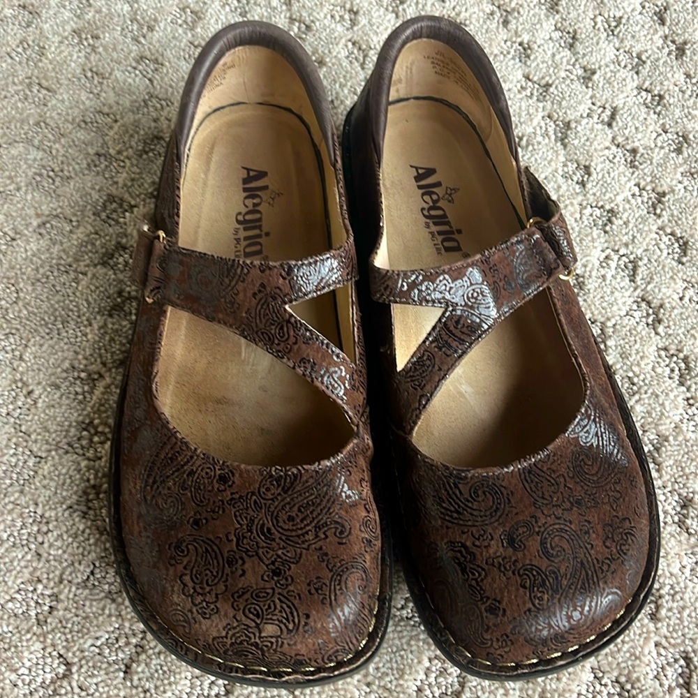 Alegria Brown Mary Jane JIL-562 Shoes size 8 women’s Velcro strap